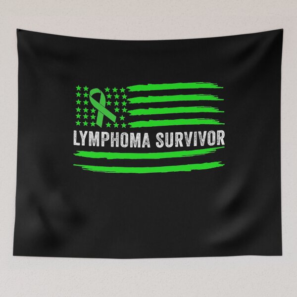 Item preview, Lymphoma Survivor - Lime Green American Vintage Flag designed and sold by Amineharoni.
