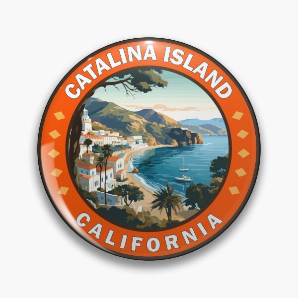 Item preview, Catalina Island California Travel Art Badge designed and sold by KrisSidDesigns.