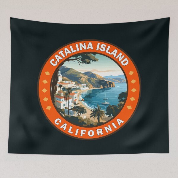 Item preview, Catalina Island California Travel Art Badge designed and sold by KrisSidDesigns.