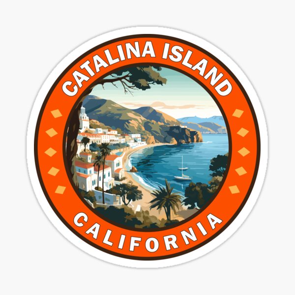 Item preview, Catalina Island California Travel Art Badge designed and sold by KrisSidDesigns.