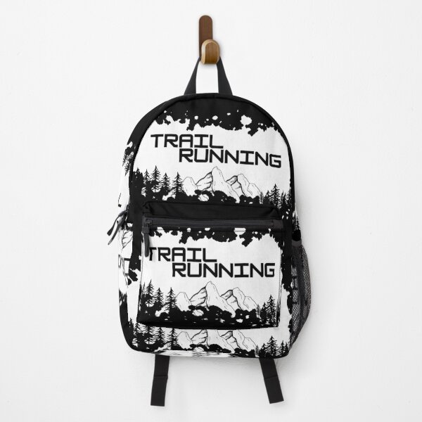 Item preview, Trail running mountains and forest white color splash designed and sold by wejollydigitals.