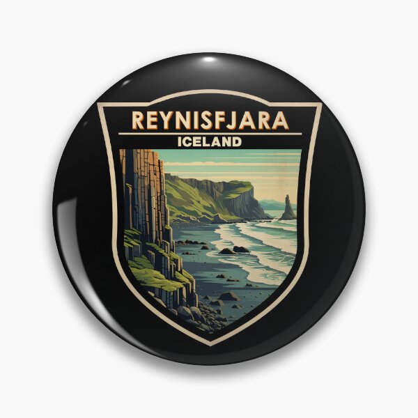 Item preview, Reynisfjara Beach Iceland Vintage Badge designed and sold by KrisSidDesigns.