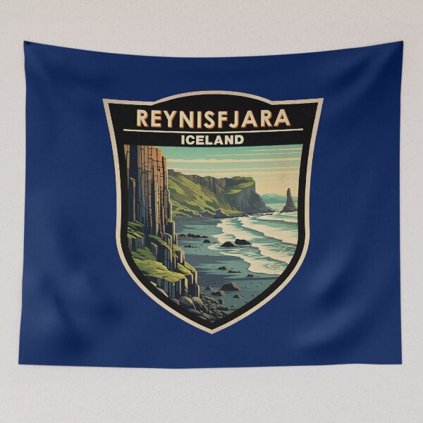 Item preview, Reynisfjara Beach Iceland Vintage Badge designed and sold by KrisSidDesigns.