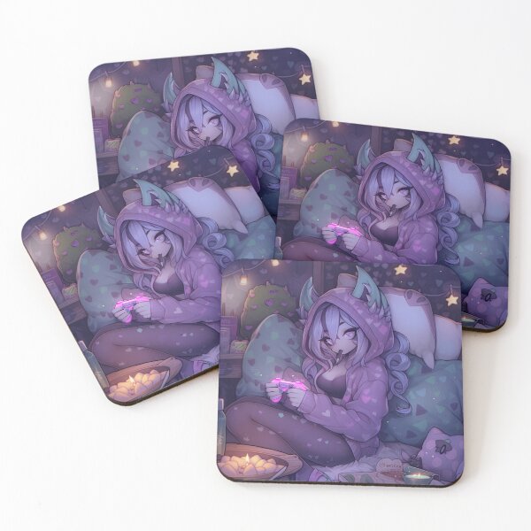 Item preview, Cute Relaxing Purple Gamer Girl designed and sold by bubblegoth.