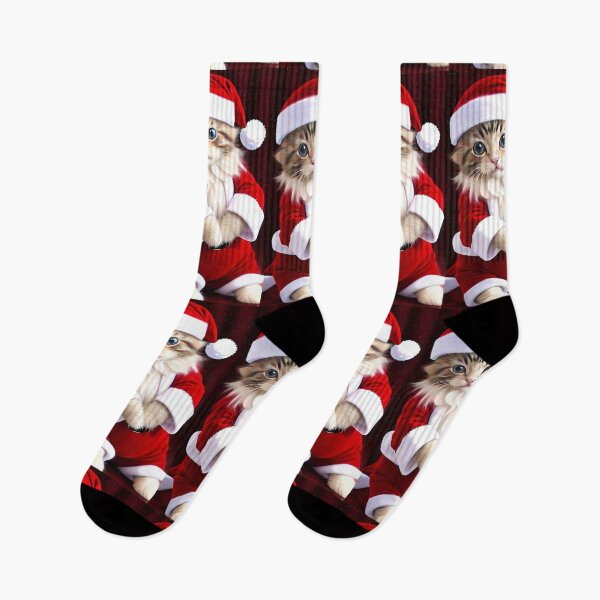 Aperçu de l'œuvre Chat Noël 1 créée et vendue par CrushyAIDesigns.