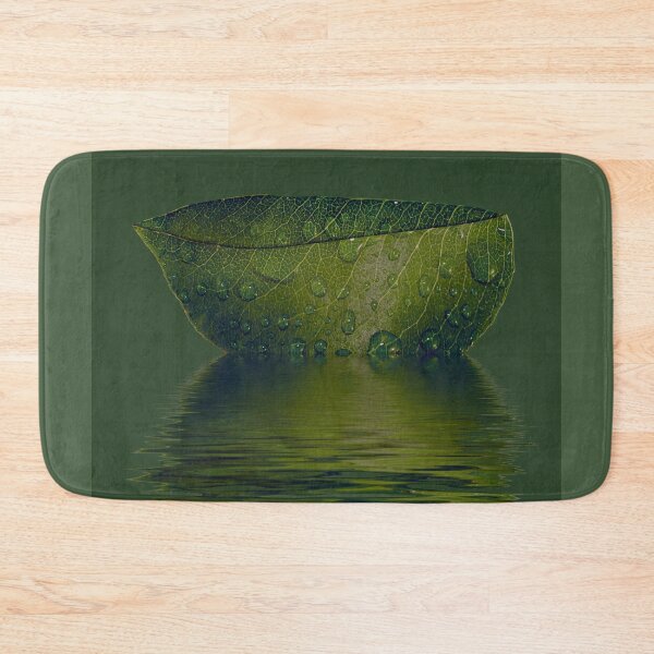 Item preview, Dew-covered leaf boat on the pond designed and sold by AnnabellaRh.