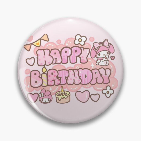 Item preview, Sanrio My Melody Happy Birthday kawaii art print  designed and sold by Lana Bar.