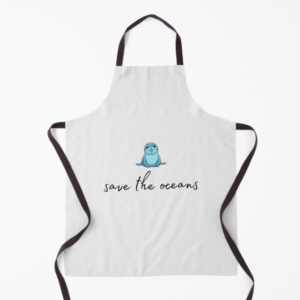 Item preview, Seal motif with black “save the oceans” lettering designed and sold by Wild-Spring.