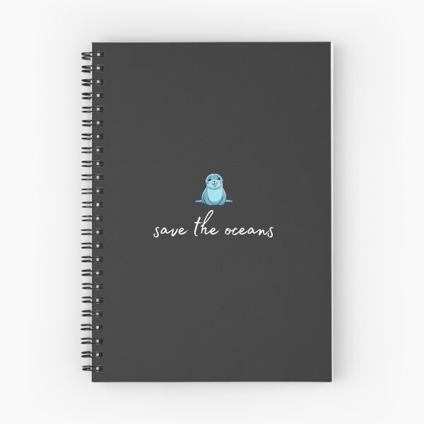 Item preview, Seal motif with white “save the oceans” lettering designed and sold by Wild-Spring.