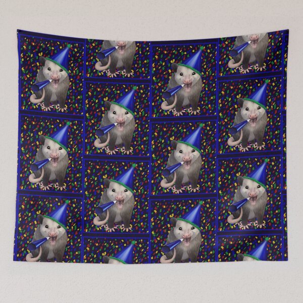 Item preview, Celebration Possum - opossum in a party hat designed and sold by Mehu.