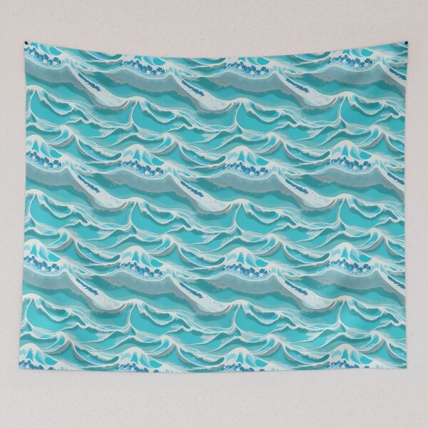 Artikelvorschau, Blue Summer Beach Wave Pattern entworfen und verkauft von Other-Coco.