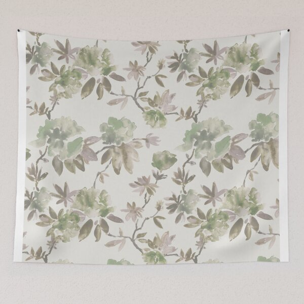 Item preview, Classic floral watercolor beige designed and sold by Alessandro Remo Mazzoni Remotextiles.