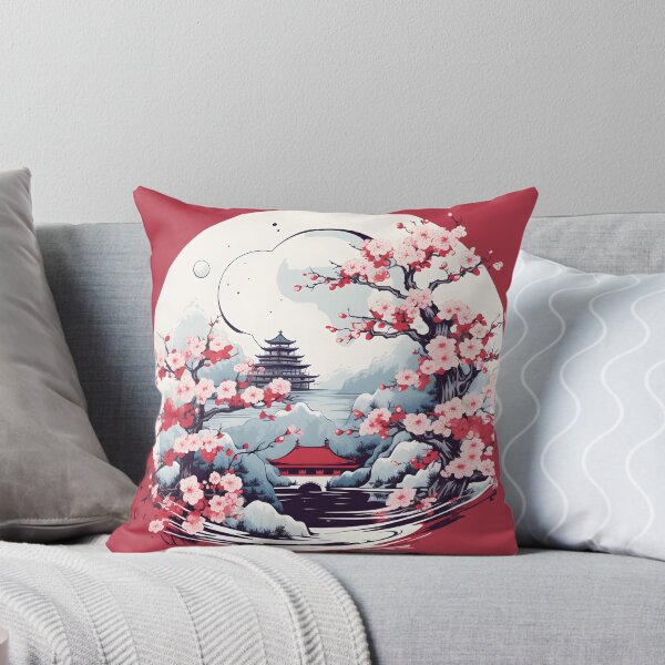 Item preview, Japanese Elegance: Tower and Blossoms designed and sold by Rivanes.