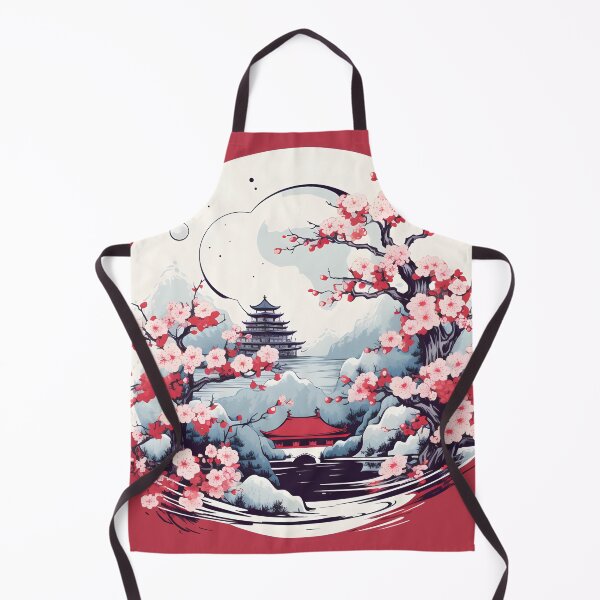 Item preview, Japanese Elegance: Tower and Blossoms designed and sold by Rivanes.