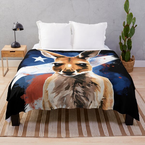 Item preview, Kangaroo with Australian Flag: Patriotic Art designed and sold by Rivanes.