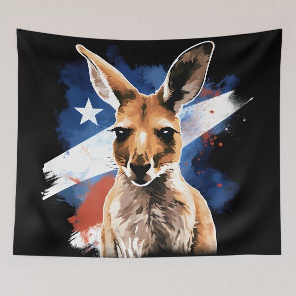 Item preview, Kangaroo with Australian Flag: Patriotic Art designed and sold by Rivanes.