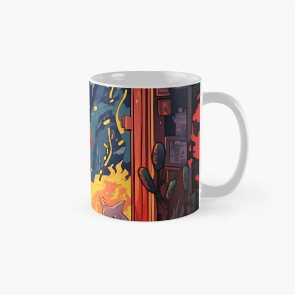 Item preview, Blazing reflection: woman in front of a fiery window designed and sold by ArrangedDesigns.