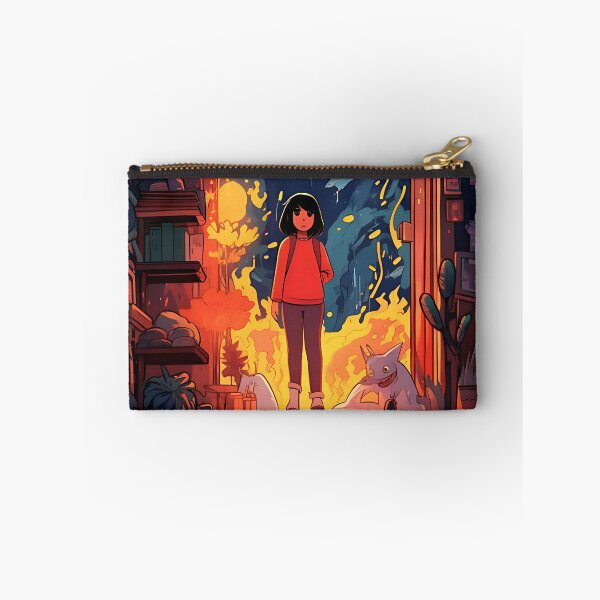 Item preview, Blazing reflection: woman in front of a fiery window designed and sold by ArrangedDesigns.
