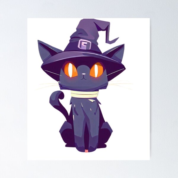Item preview, witch cat halloween, killer black designed and sold by PrintStyleHub.