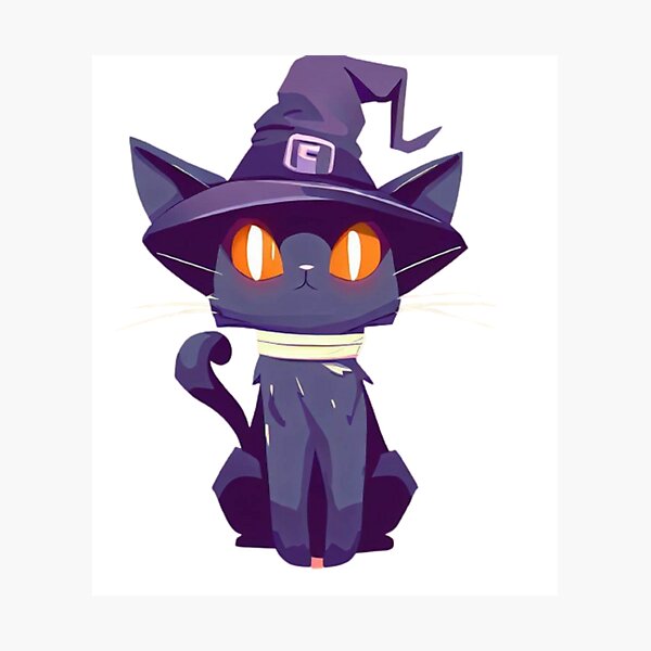 Item preview, witch cat halloween, killer black designed and sold by PrintStyleHub.