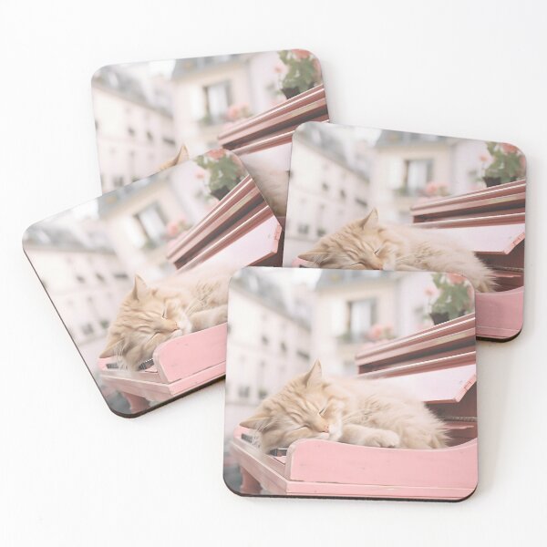 Item preview, Cat sleeping over a piano designed and sold by Printable Bundle.