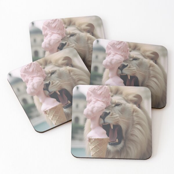 Item preview, Lion and pink ice cream designed and sold by Printable Bundle.