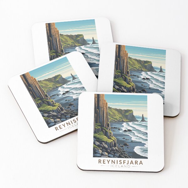 Item preview, Reynisfjara Beach Iceland Travel Art Vintage designed and sold by KrisSidDesigns.