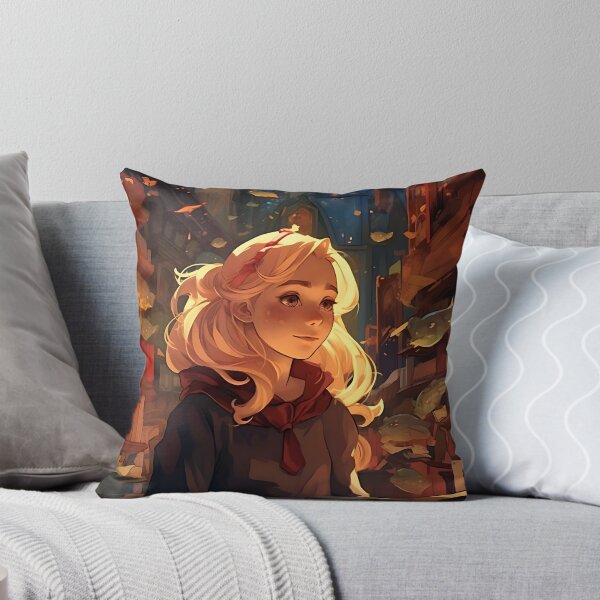 Item preview, Literary reverie: blonde woman and bookshelf designed and sold by ArrangedDesigns.