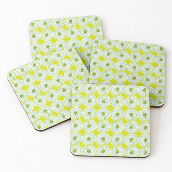 Item preview, Sundial shell spiral repeat pattern in chartreuse designed and sold by LisaLeQuelenec.