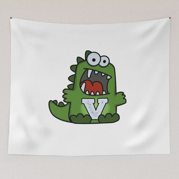 Item preview, Alphabet Letter V Rawrsome Green Dinosaur designed and sold by kidsmonogram.
