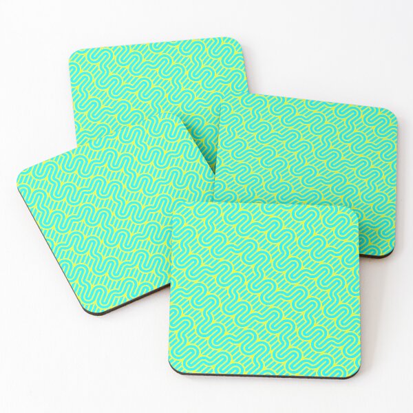 Item preview, Teal and Yellow Geometric Squiggle Pattern: Mixed Print Magic designed and sold by Rebecca Turk.