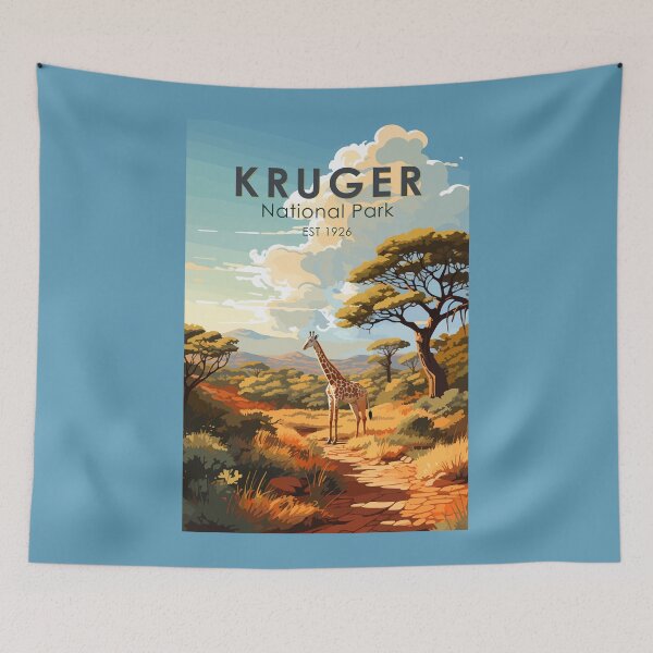 Item preview, Kruger National Park South Africa Giraffe Travel Art Vintage designed and sold by KrisSidDesigns.