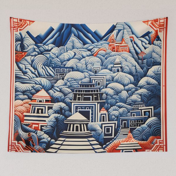 Item preview, “Machu Picchu Mosaic: Vibrant Incan and Peruvian Muralism” designed and sold by Art-Vortex-fr.
