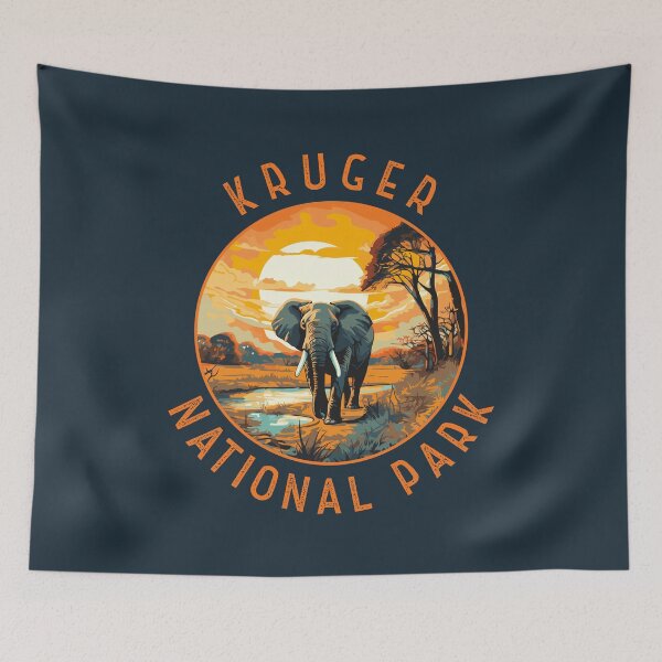 Item preview, Kruger National Park South Africa Elephant Retro Distressed Circle designed and sold by KrisSidDesigns.