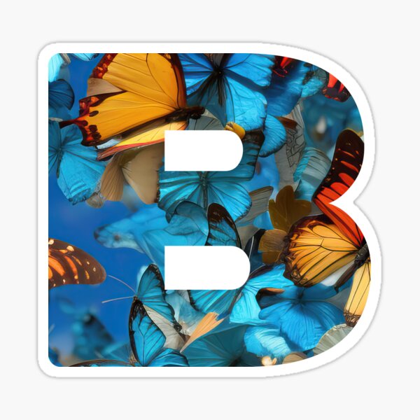 Letter B Uppercase or Capital, Design in Air Element Style Sticker