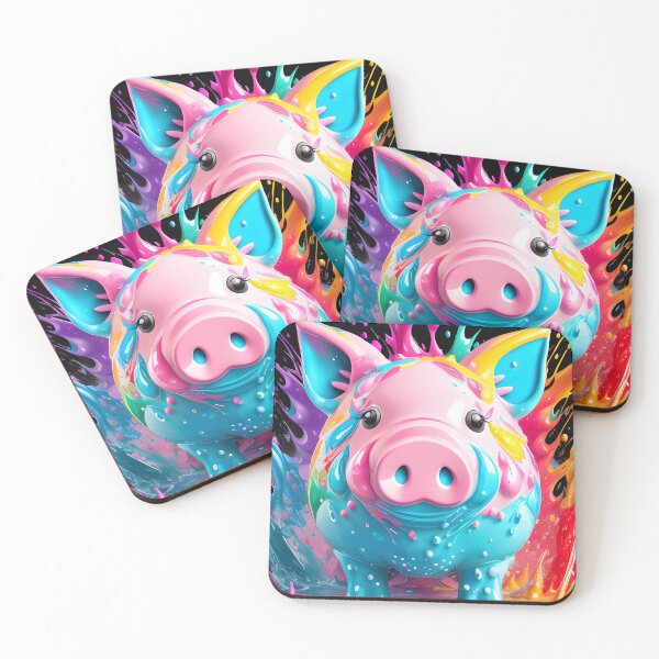Artikelvorschau, Buntes kleines Schweinchen entworfen und verkauft von ColouryourlifeBE.