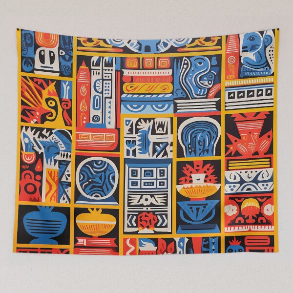 Item preview, “Machu Picchu Mosaic: Vibrant Incan and Peruvian Muralism” designed and sold by Art-Vortex-fr.