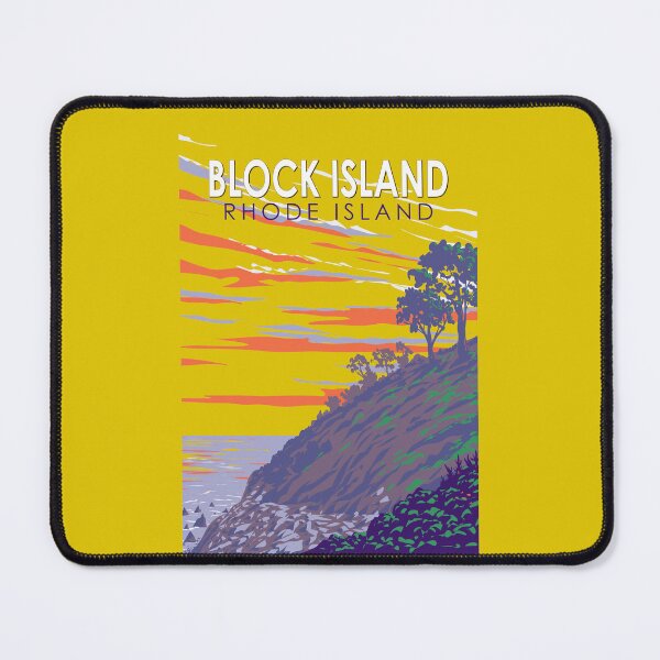 Item preview, Block Island Rhode Island Travel Art Vintage designed and sold by KrisSidDesigns.