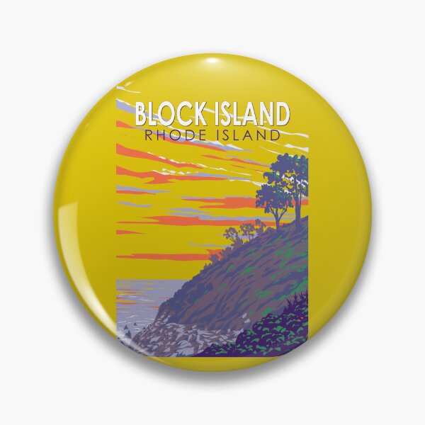 Item preview, Block Island Rhode Island Travel Art Vintage designed and sold by KrisSidDesigns.