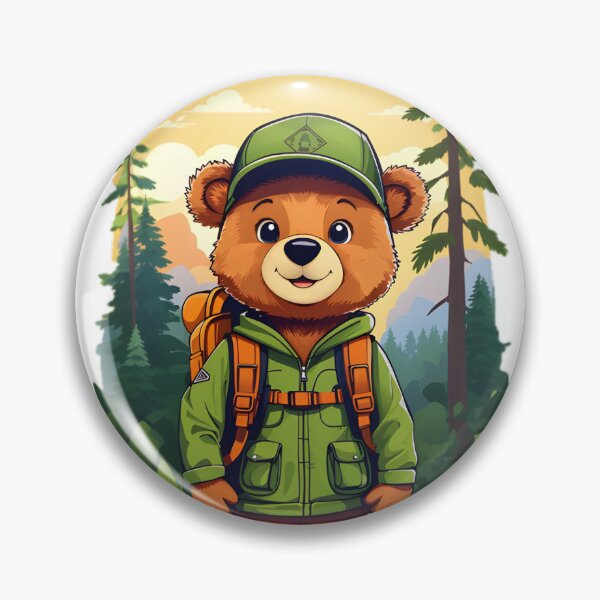 Item preview, Young bear cub explorer in forrest cartoon comic graphic for kids designed and sold by CedricNorbinho.