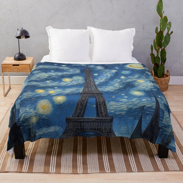 Item preview, Starry Night in Paris Van gogh Style Eiffel Tower Painting for Van gogh Lovers designed and sold by Vangoholic.