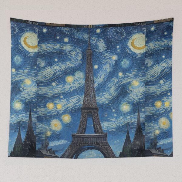 Item preview, Starry Night in Paris Van gogh Style Eiffel Tower Painting for Van gogh Lovers designed and sold by Vangoholic.