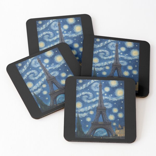Item preview, Noche estrellada en París Van Gogh Style Eiffel Tower Painting para Van Gogh Lovers designed and sold by Vangoholic.