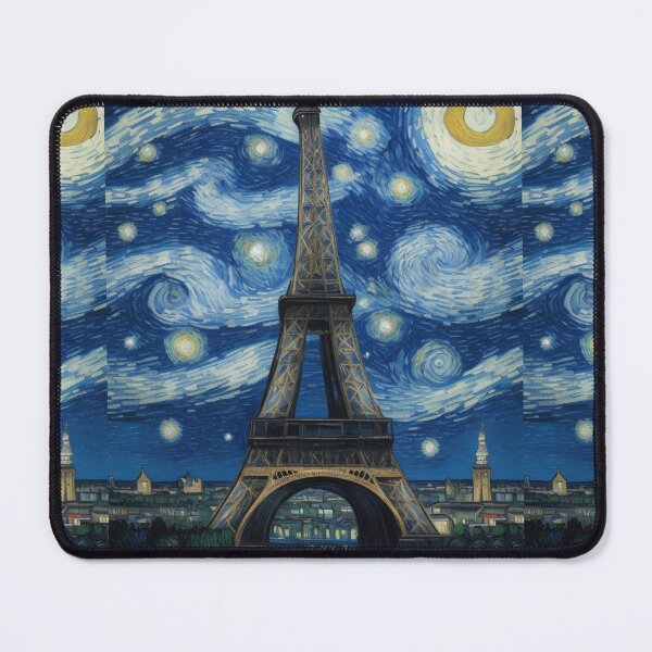 Item preview, Starry Night in Paris Van gogh Style Eiffel Tower Painting for Van gogh Lovers designed and sold by Vangoholic.