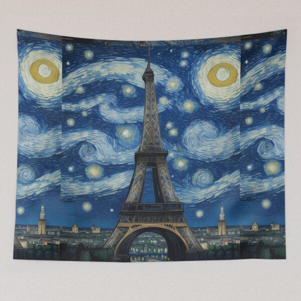 Item preview, Starry Night in Paris Van gogh Style Eiffel Tower Painting for Van gogh Lovers designed and sold by Vangoholic.