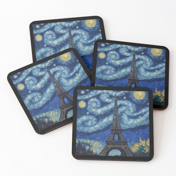 Item preview, Noche estrellada en París Van Gogh Style Eiffel Tower Painting para Van Gogh Lovers designed and sold by Vangoholic.