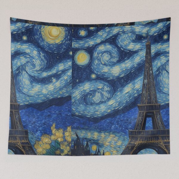 Item preview, Starry Night in Paris Van gogh Style Eiffel Tower Painting for Van gogh Lovers designed and sold by Vangoholic.