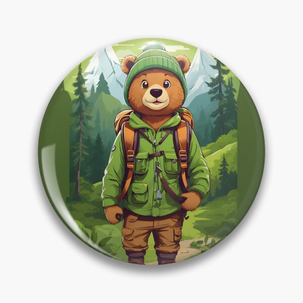 Item preview, Young bear cub explorer in forrest cartoon comic graphic for kids designed and sold by CedricNorbinho.