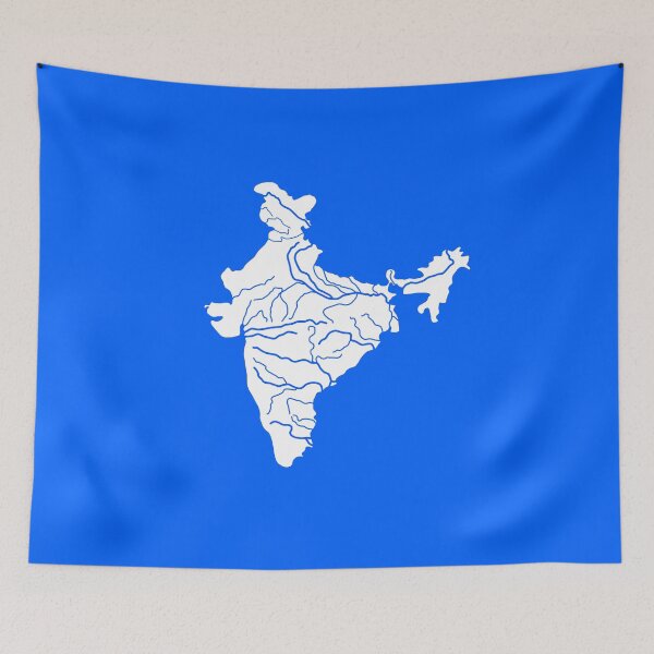 Item preview, India High Quality River Map designed and sold by SFFStore.