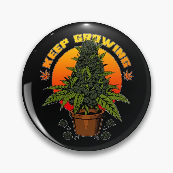 Item preview, Keep Growing | Cannabis Bud in a Pot in front of a Sunset designed and sold by ProdbyNiECO.